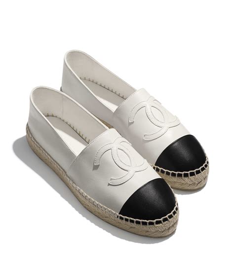 chanel espadrilles black and white